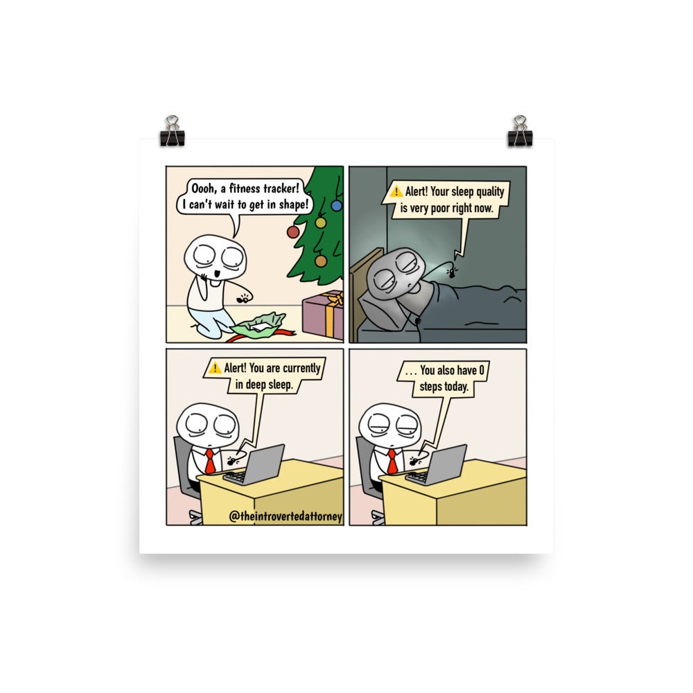 Fitness Tracker | Best Lawyer Law Firm Gifts | Law Comic Print | Funny Gifts for Attorneys