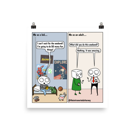 Best Weekend | Best Lawyer Law Firm Gifts | Law Comic Print | Funny Gifts for Attorneys