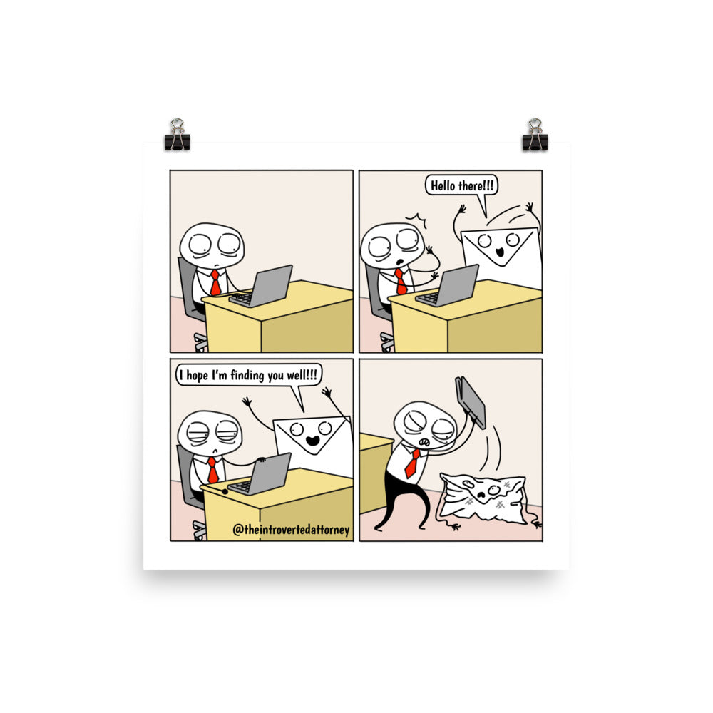 Finding Me Well | Best Corporate Humor Gifts | Work Life Comic Print | Funny Gifts for Attorneys