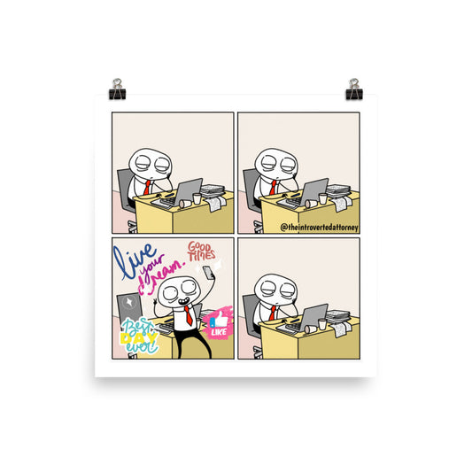 Best Day Ever | Best Lawyer Law Firm Gifts | Law Comic Print | Funny Gifts for Attorneys