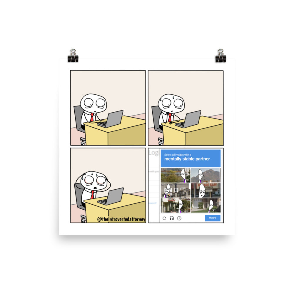 CAPTCHA | Best Lawyer Law Firm Gifts | Law Comic Print | Funny Gifts for Attorneys