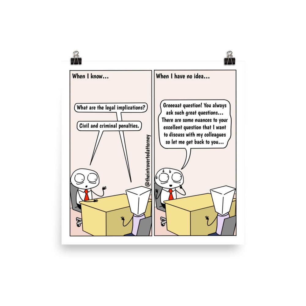 Great Question | Best Lawyer Law Firm Gifts | Law Comic Print | Funny Gifts for Attorneys