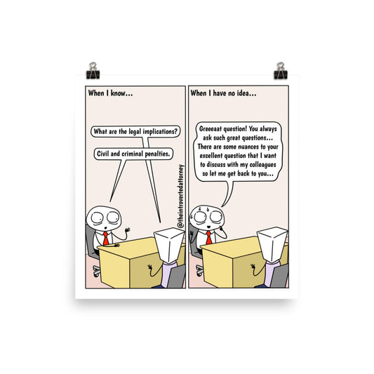 Great Question | Best Lawyer Law Firm Gifts | Law Comic Print | Funny Gifts for Attorneys