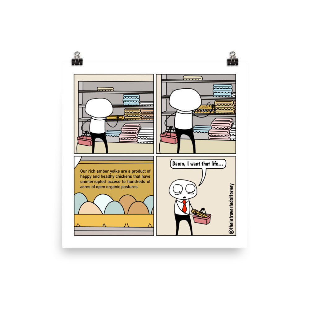 Fancy Eggs | Best Lawyer Law Firm Gifts | Law Comic Print | Funny Gifts for Attorneys