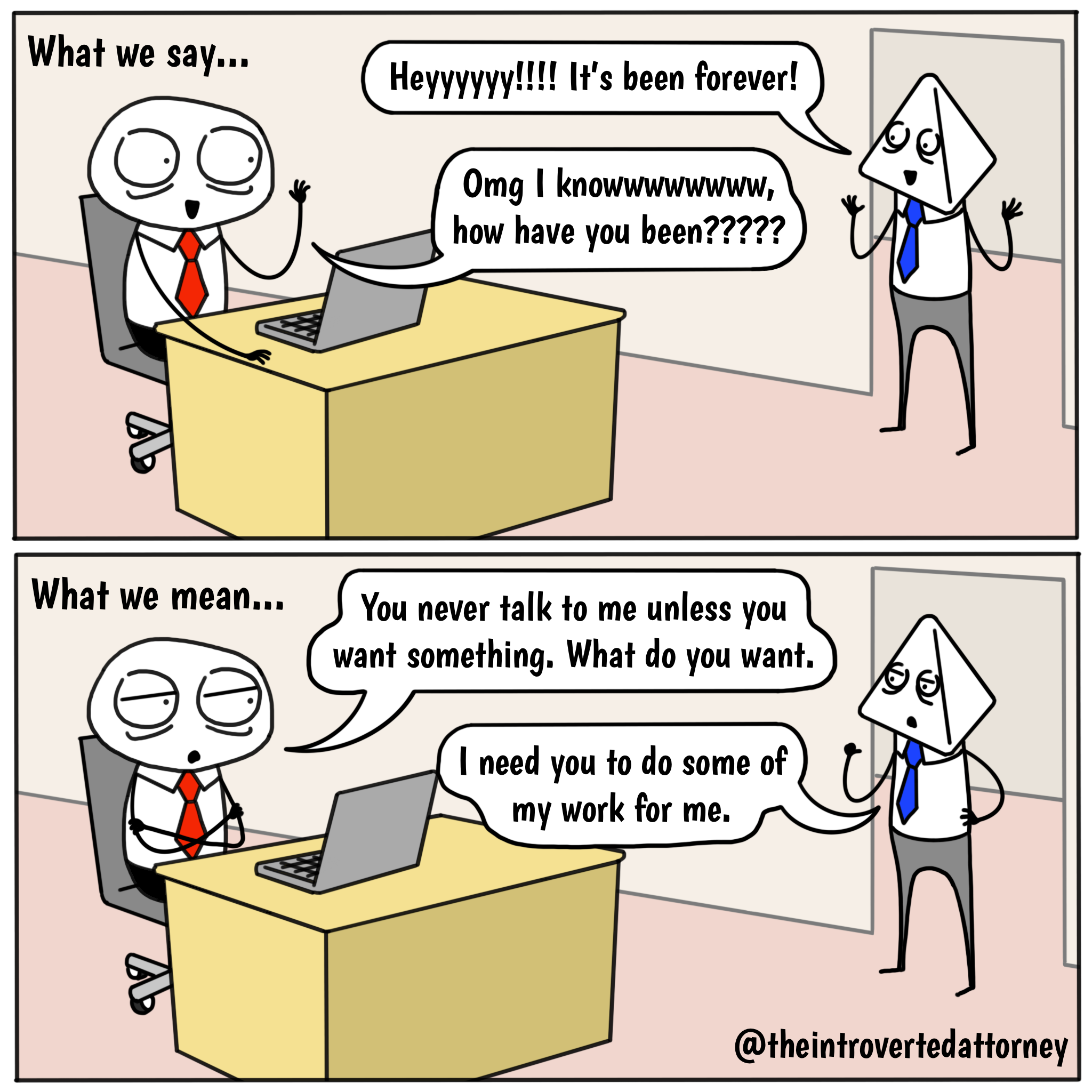 What lawyers say vs. what they mean comic