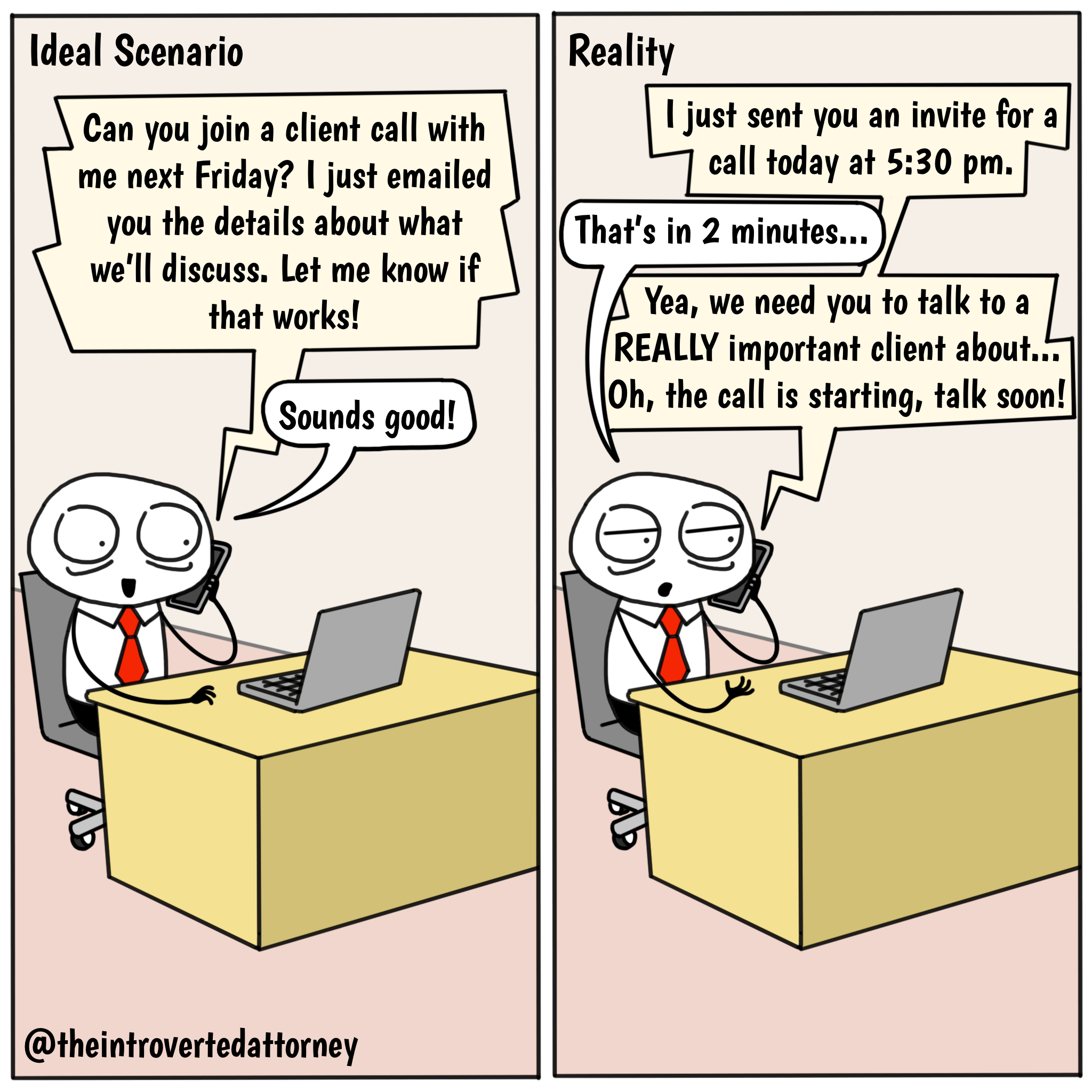 Comic about attorney being in a conference call