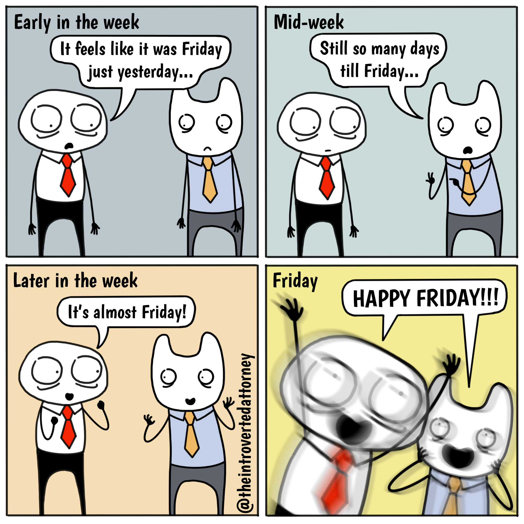 Funny Friday Cartoons Herzlichen Glückwunsch, Vector Design Mit