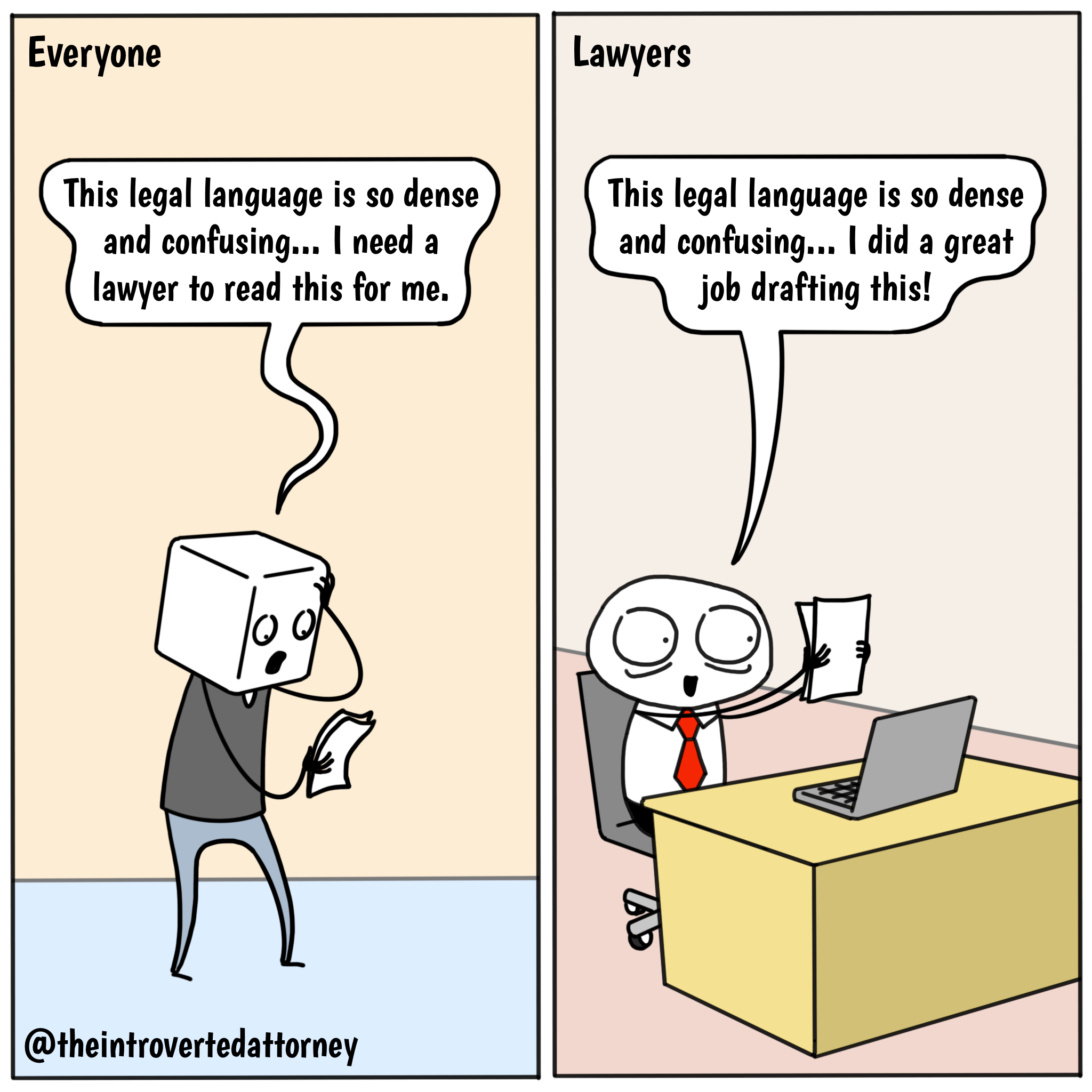 Legal Language | Lawyer Humor | Introverted Attorney Comic