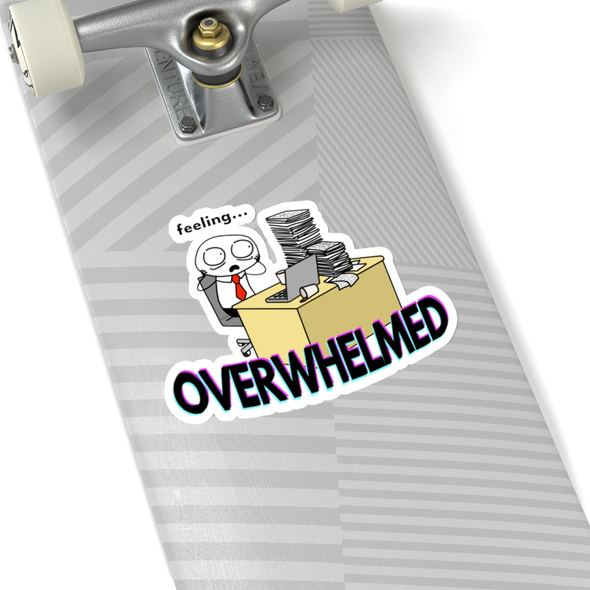 Feeling OVERWHELMED | Transparent or White Background Kiss-Cut Stickers | @theintrovertedattorney