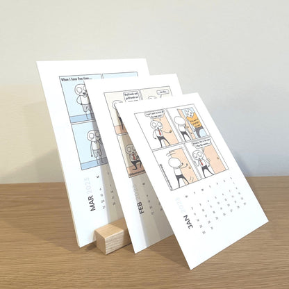 2024 Vertical Desk Calendar | Corporate Humor Monthly Comics | Organizer Gift for Lawyers