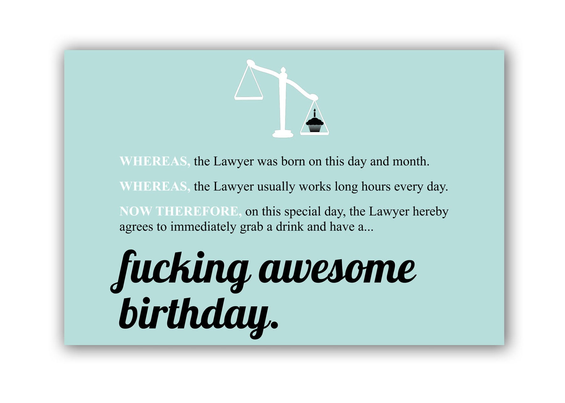 Fucking Awesome Birthday Funny Greeting Card for Lawyers