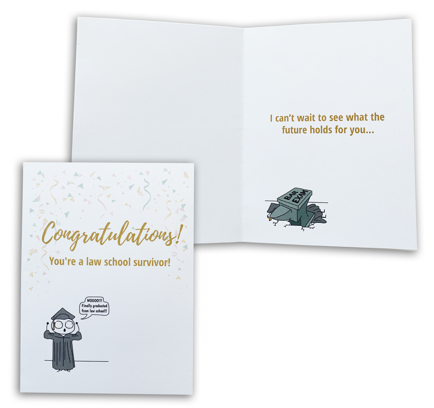 Congrats Law School Survivor | Law School Graduation Card | Future Lawyer | Funny Greeting Card for Law School Graduate