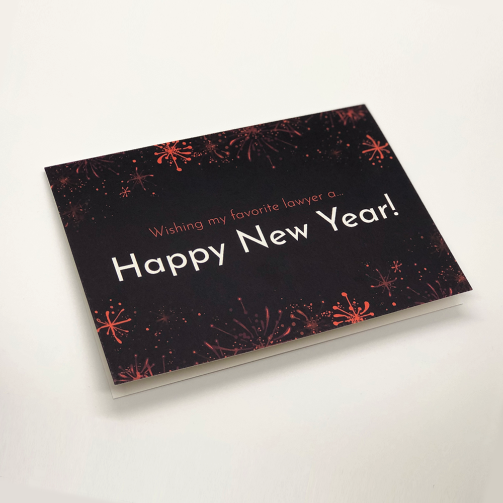 Happy New Year Card for Attorneys | Sarcastic Holiday Greeting Card for Lawyers