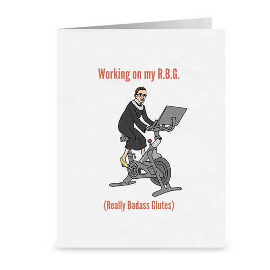 RBG Lawyer Greeting Card | Ruth Bader Ginsburg Attorney Card | Working on My Really Badass Glutes | Funny Lawyer Gifts
