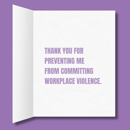Best Work Husband Ever | Preventing Workplace Violence | Funny Card for Coworker BFF