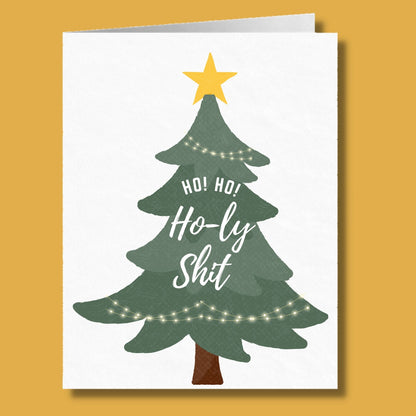 Ho! Ho! Ho-ly Shit Christmas Card | Funny Holiday Greeting Card for Coworkers