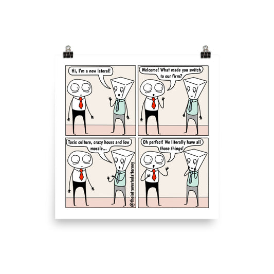 The Lateral | Best Lawyer Law Firm Gifts | Law Comic Print | Funny Gifts for Attorneys