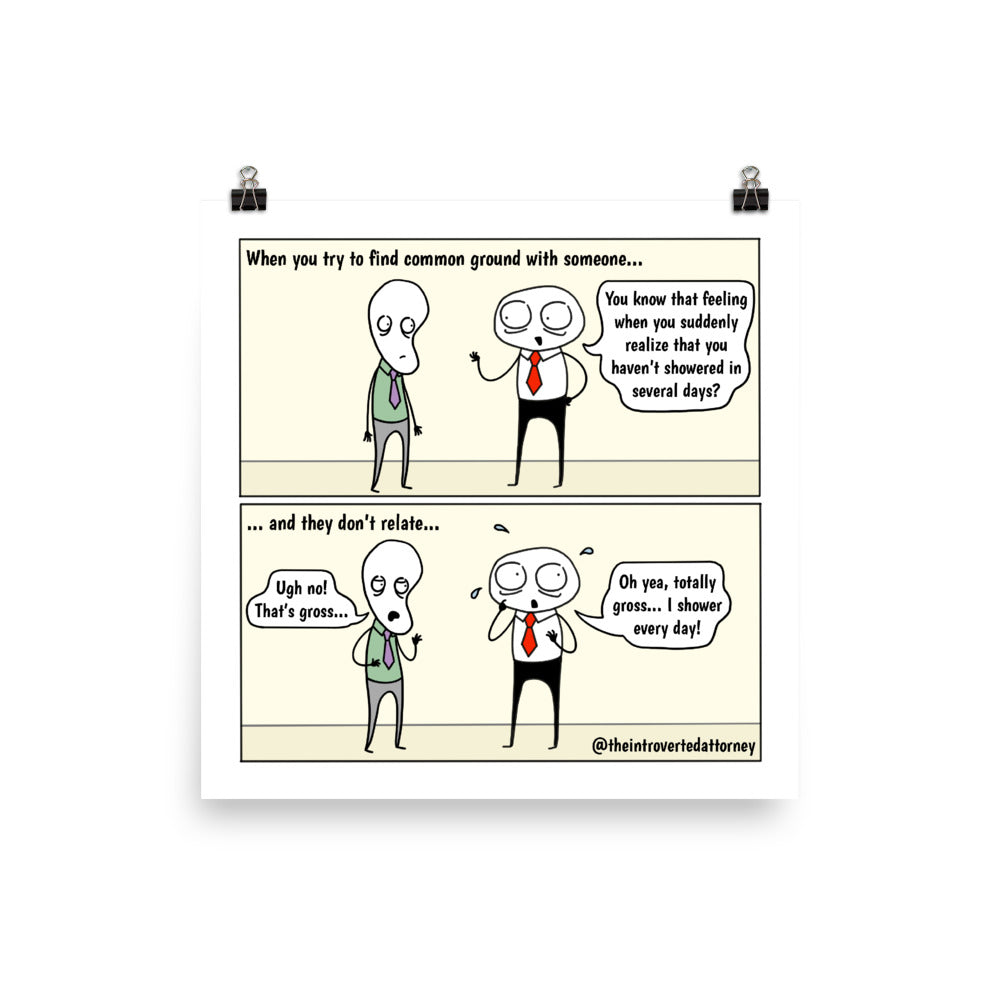 Hit or Miss | Best Lawyer Gifts Comic Print (10" x 10") | Funny Gifts for Attorneys | The Introverted Attorney