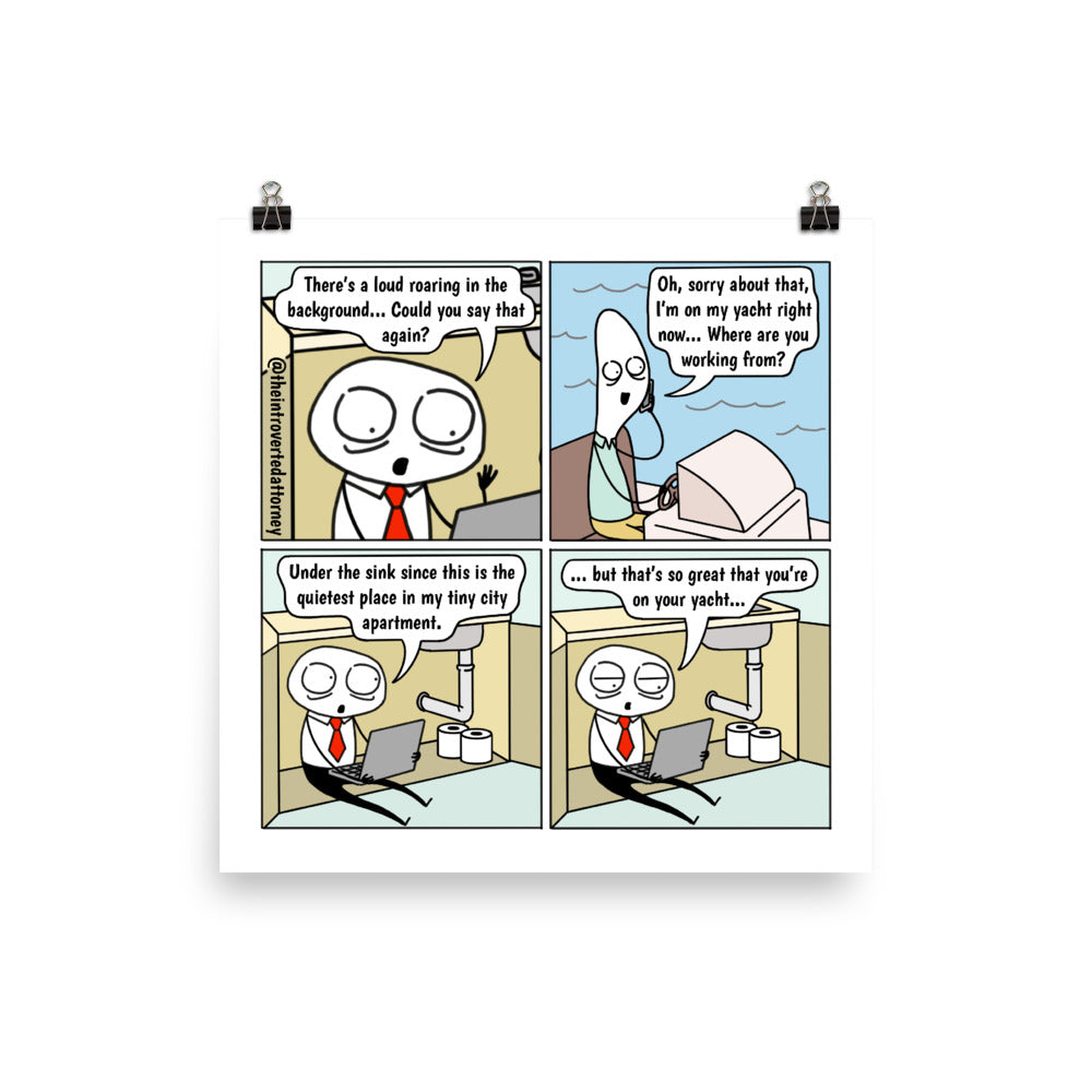 WFH Differences | Best Lawyer Law Firm Gifts | Law Comic Print | Funny Gifts for Attorneys