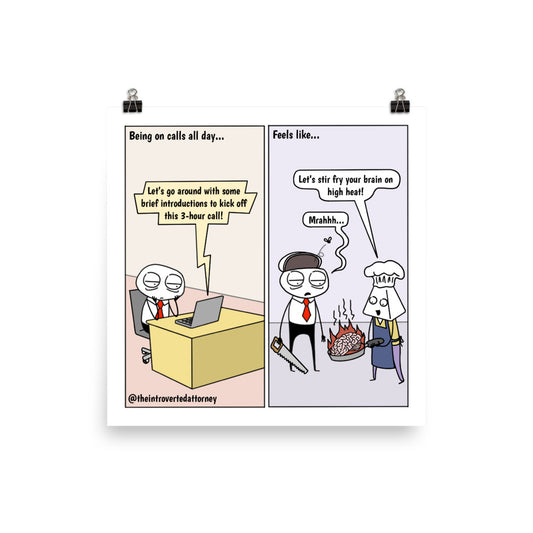 Fried Brain | Best Lawyer Law Firm Gifts | Law Comic Print | Funny Gifts for Attorneys