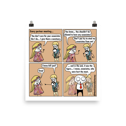 Tiger King Partners | Comic Print (10" x 10") | Full Color | The Introverted Attorney