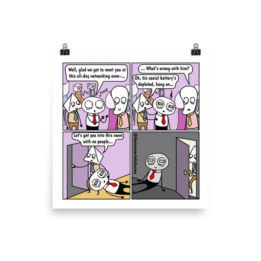 Introvert Recharging Room | Comic Print (10" x 10") | Full Color | The Introverted Attorney
