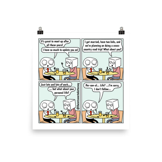 Personal Life | Best Lawyer Law Firm Gifts | Law Comic Print | Funny Gifts for Attorneys
