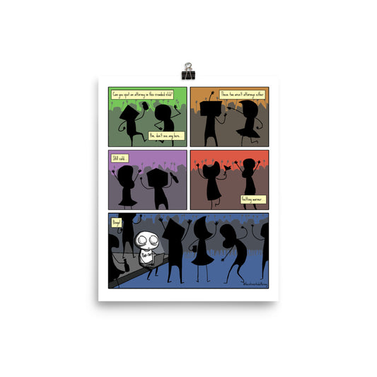 Attorney at the Club | Comic Print (8" x 10") | Full Color | The Introverted Attorney