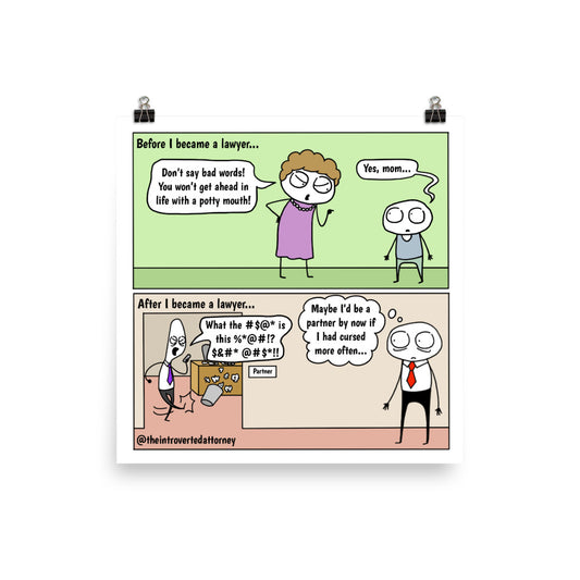 How to Become Successful | Comic Print (10" x 10") | Full Color | The Introverted Attorney
