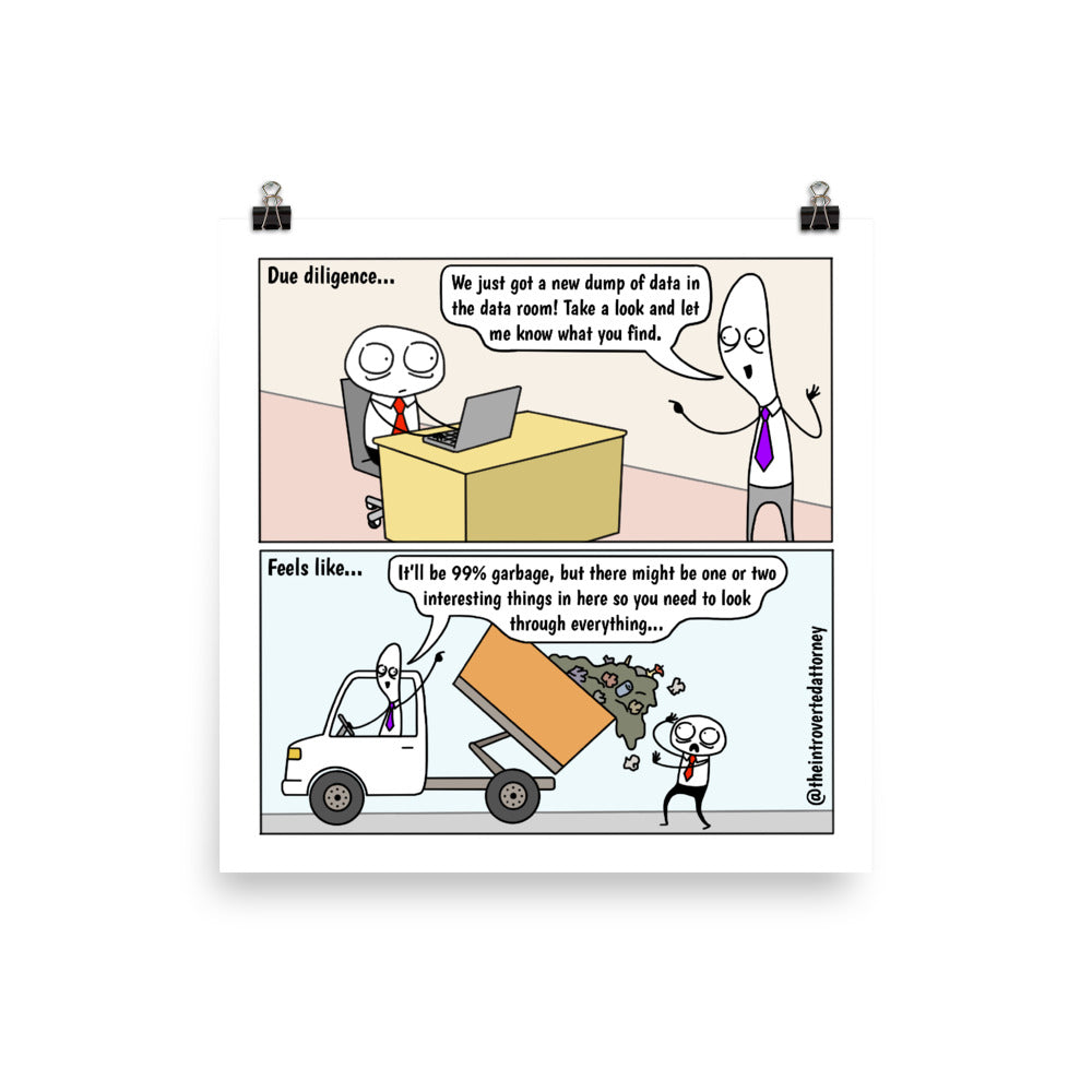 Due Diligence | Best Lawyer Law Firm Gifts | Law Comic Print | Funny Gifts for Attorneys