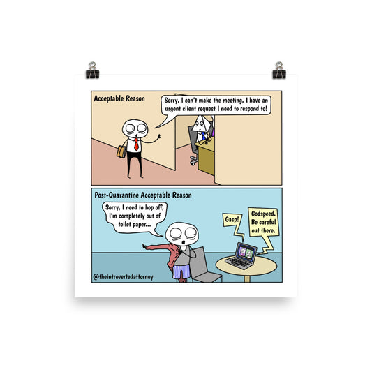 Quarantine Reasons | Comic Print (10" x 10") | Full Color | The Introverted Attorney