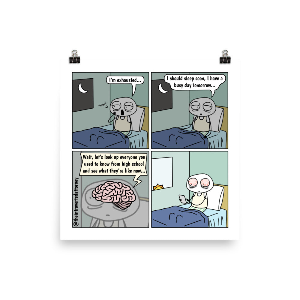 Bright Ideas at 1 AM | Best Lawyer Law Firm Gifts | Comic Print (10" x 10") | Funny Gifts for Attorneys | The Introverted Attorney