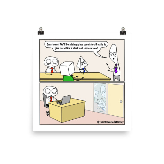Office Glass Panels | Funny Lawyer Comic Print | Best Attorney Gifts
