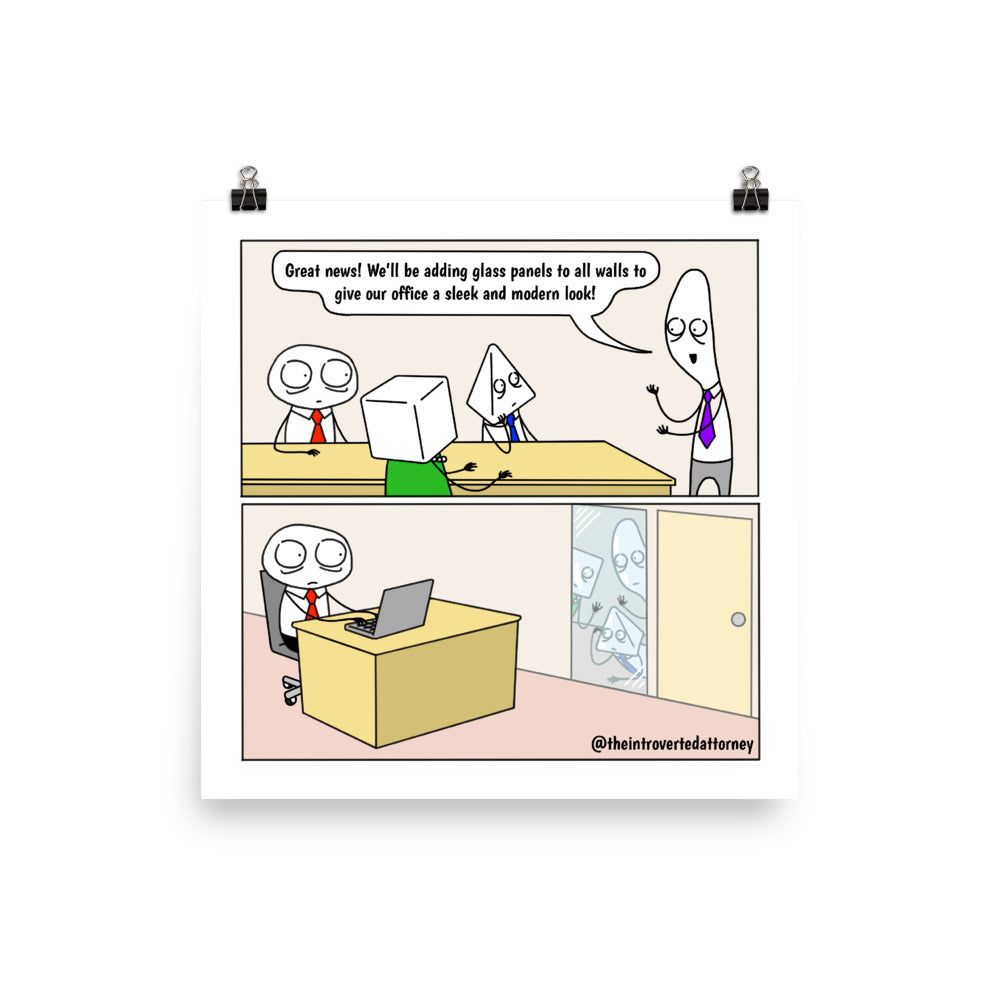 Office Glass Panels | Funny Lawyer Comic Print | Best Attorney Gifts