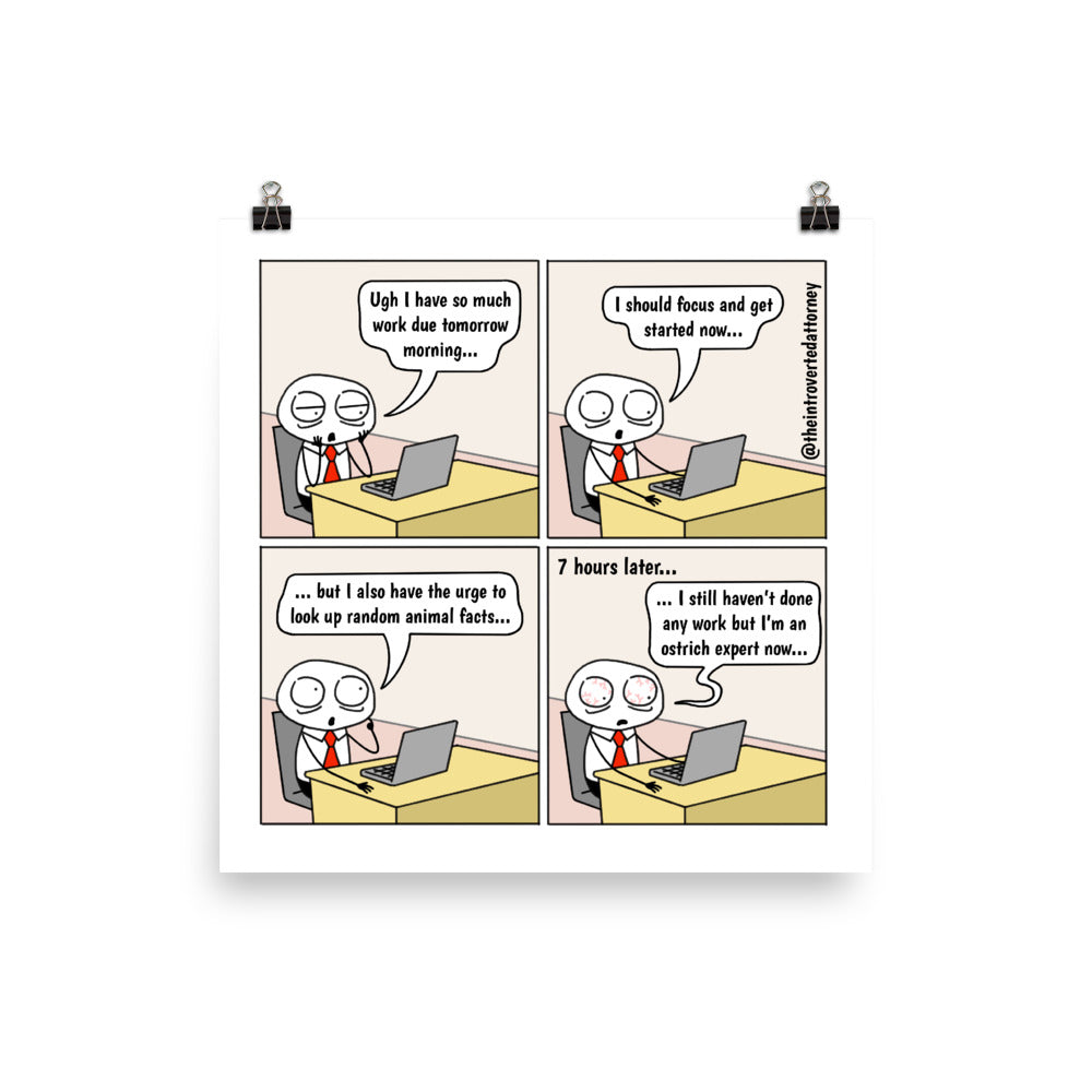 Distractions | Best Lawyer Law Firm Gifts | Law Comic Print | Funny Gifts for Attorneys