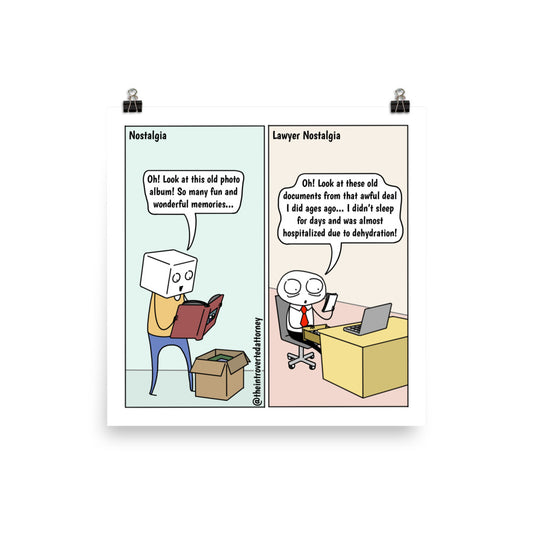 Nostalgia | Best Lawyer Law Firm Gifts | Law Comic Print | Funny Gifts for Attorneys