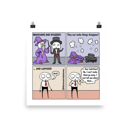 If Only | Funny Lawyer Comic Prints (10" x 10") | Best Attorney Gifts | Full Color | The Introverted Attorney