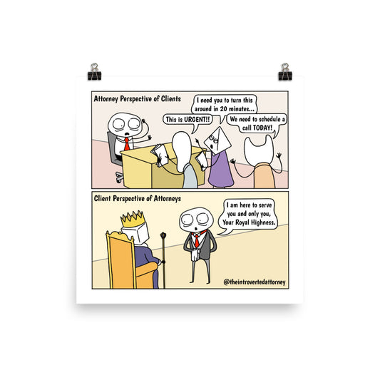How Attorneys and Clients See Each Other | Best Lawyer Law Firm Gifts | Law Comic Print | Funny Gifts for Attorneys