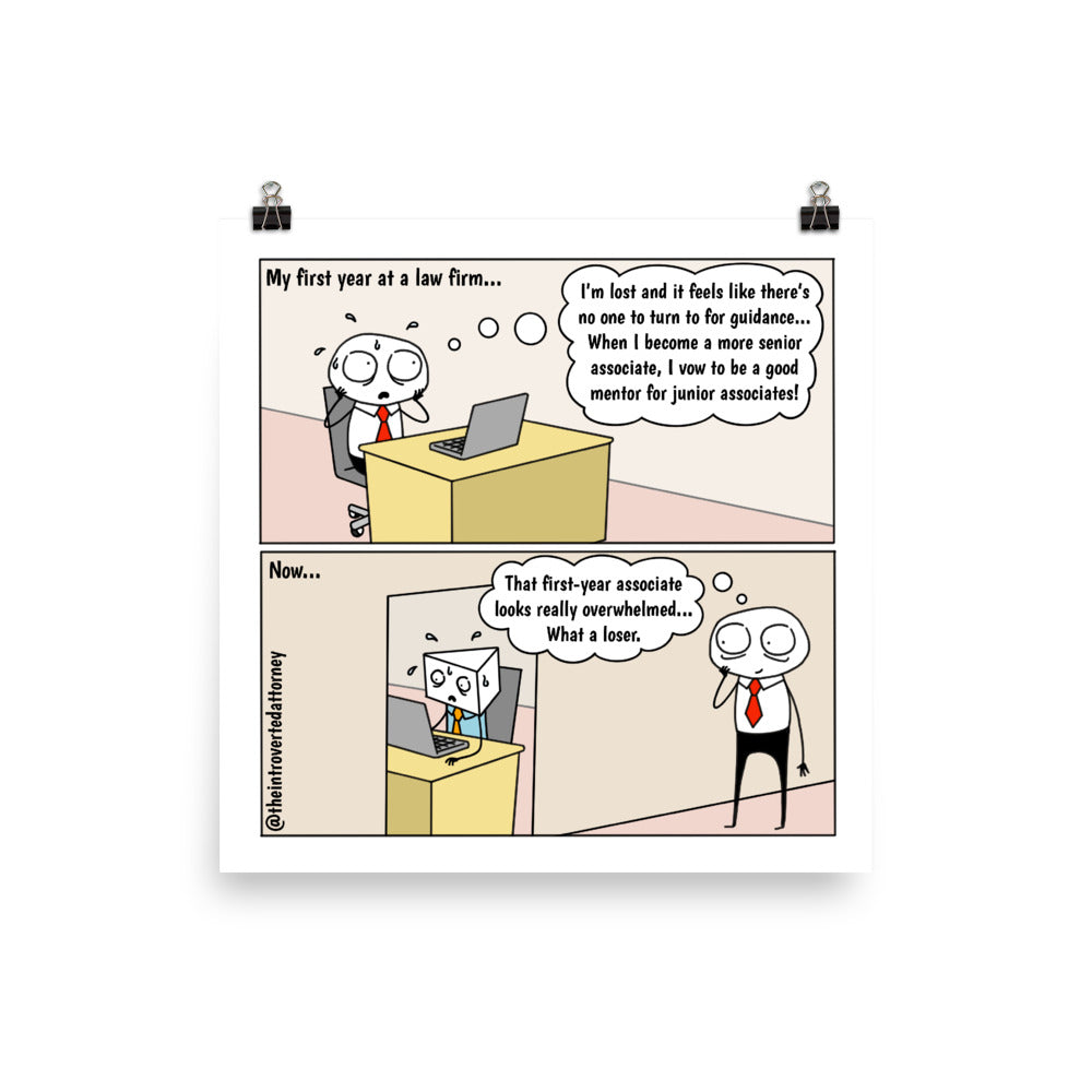 First Year Reflection | Best Lawyer Law Firm Gifts | Law Comic Print | Funny Gifts for Attorneys