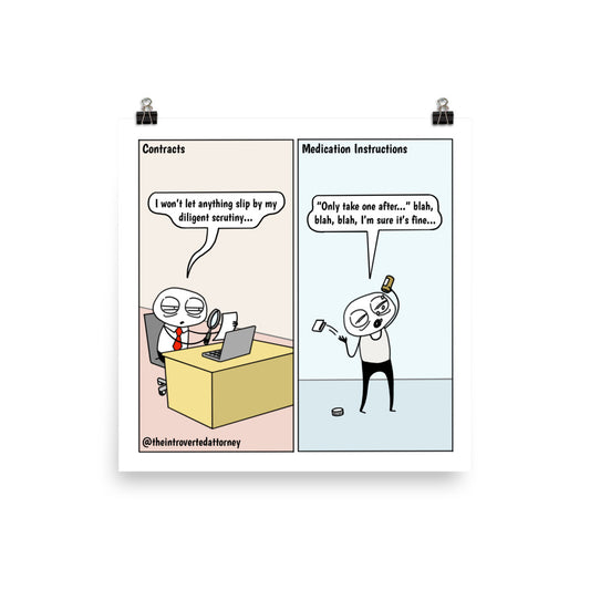 Selective Attention to Detail | Best Lawyer Law Firm Gifts | Law Comic Print | Funny Gifts for Attorneys