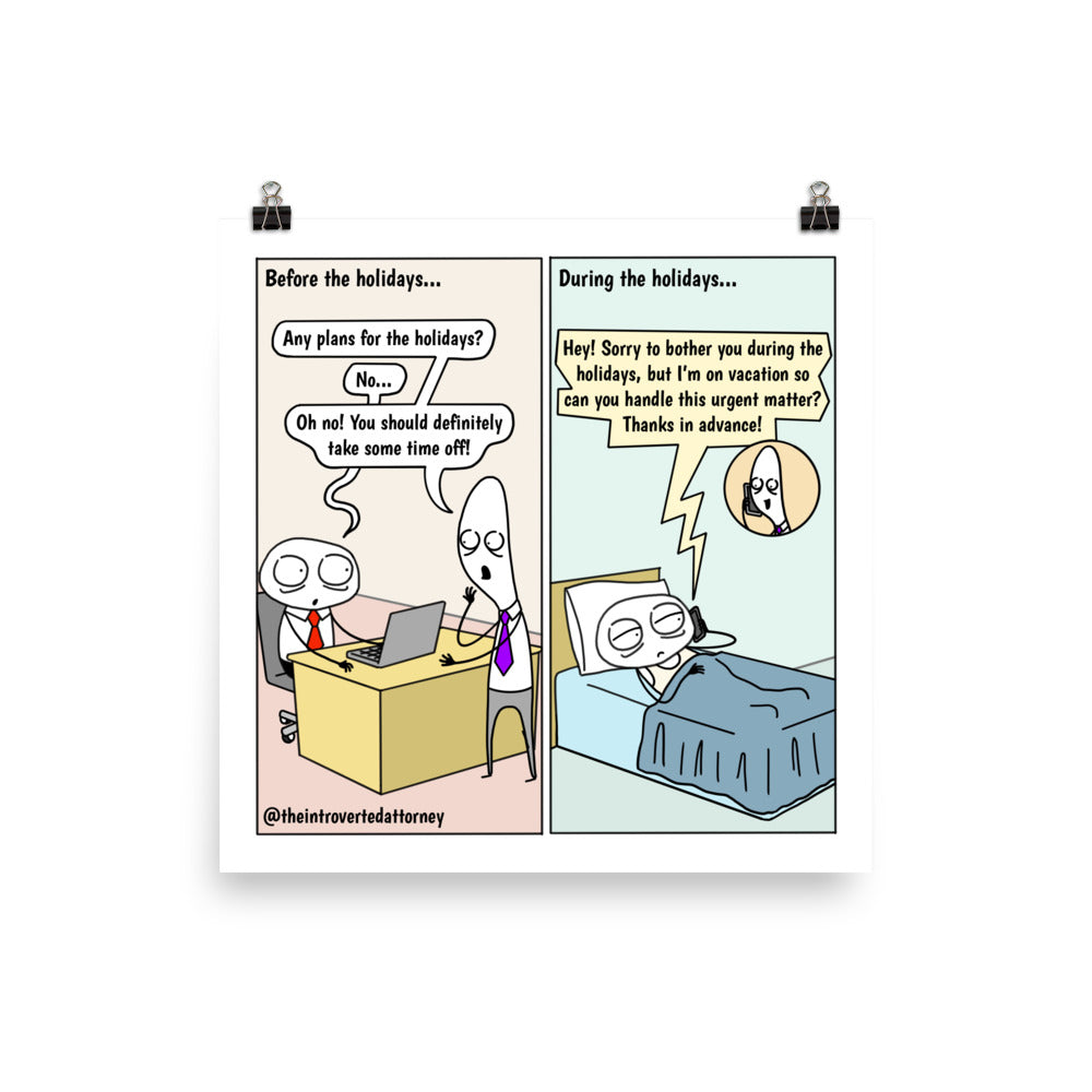 Holiday Request | Best Lawyer Law Firm Gifts | Law Comic Print | Funny Gifts for Attorneys