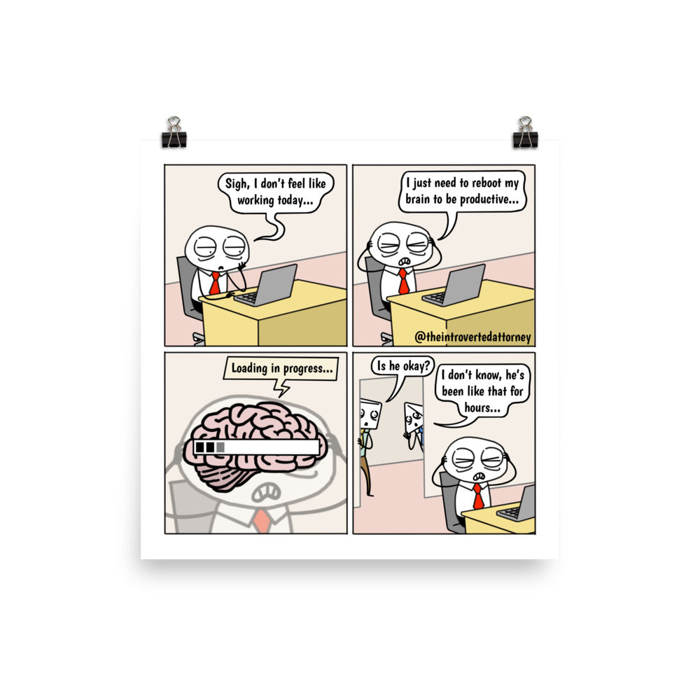 Brain Reboot | Best Lawyer Law Firm Gifts | Law Comic Print | Funny Gifts for Attorneys
