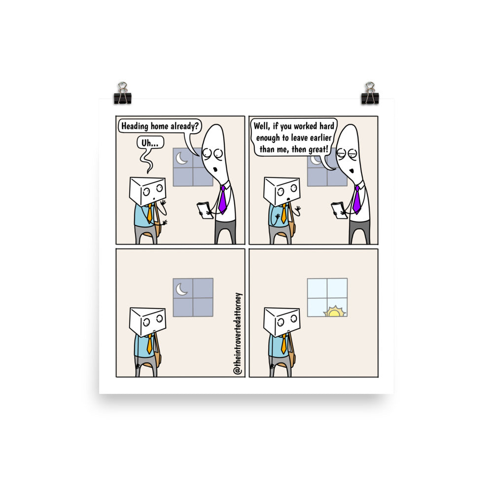 Heading Home | Best Lawyer Law Firm Gifts | Law Comic Print | Funny Gifts for Attorneys