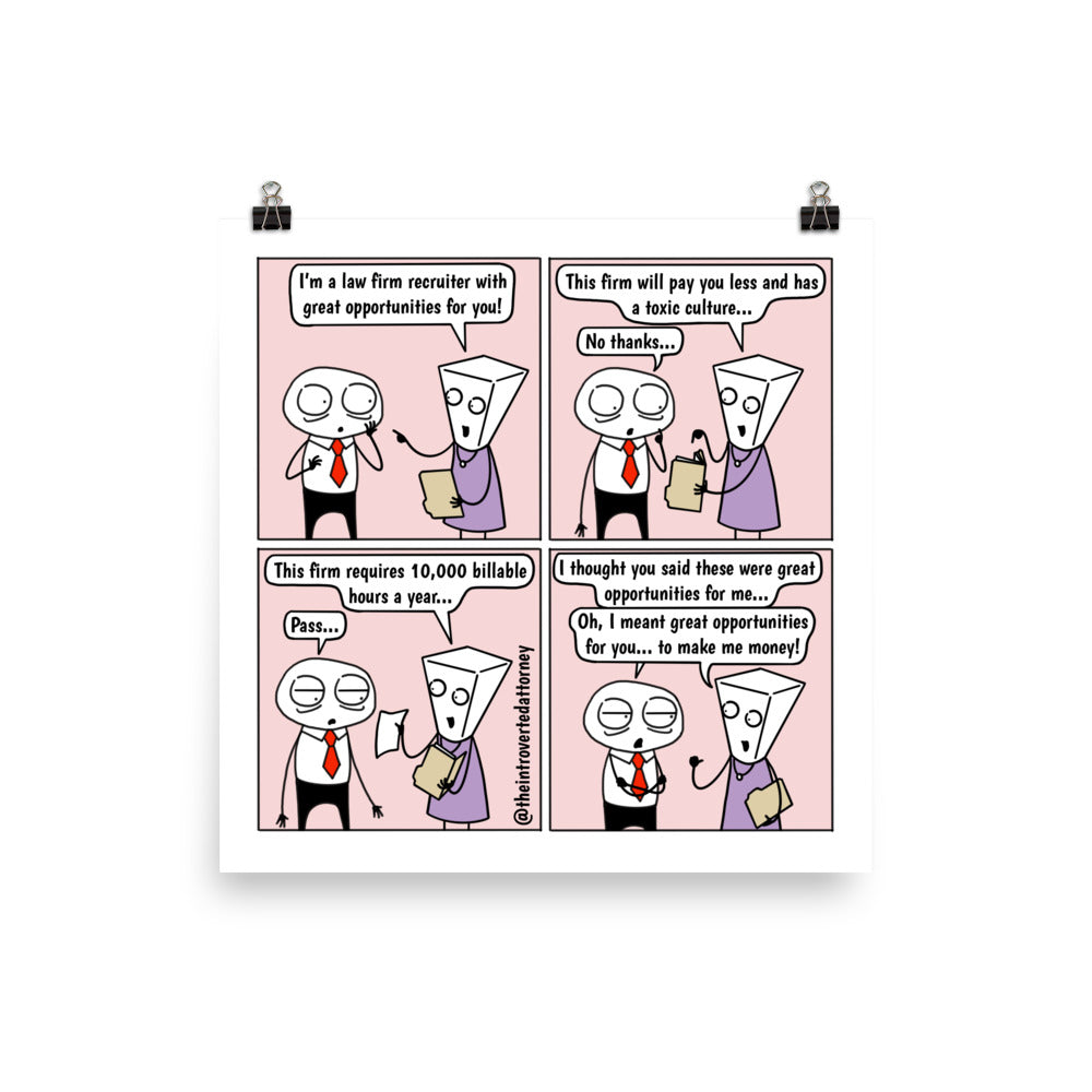 Great Opportunities | Best Lawyer Law Firm Gifts | Law Comic Print | Funny Gifts for Attorneys