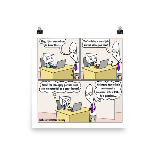 Priceless Associate | Best Lawyer Law Firm Gifts | Law Comic Print | Funny Gifts for Attorneys