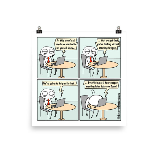 Virtual Meeting Fatigue | Best Lawyer Law Firm Gifts | Law Comic Print | Funny Gifts for Attorneys