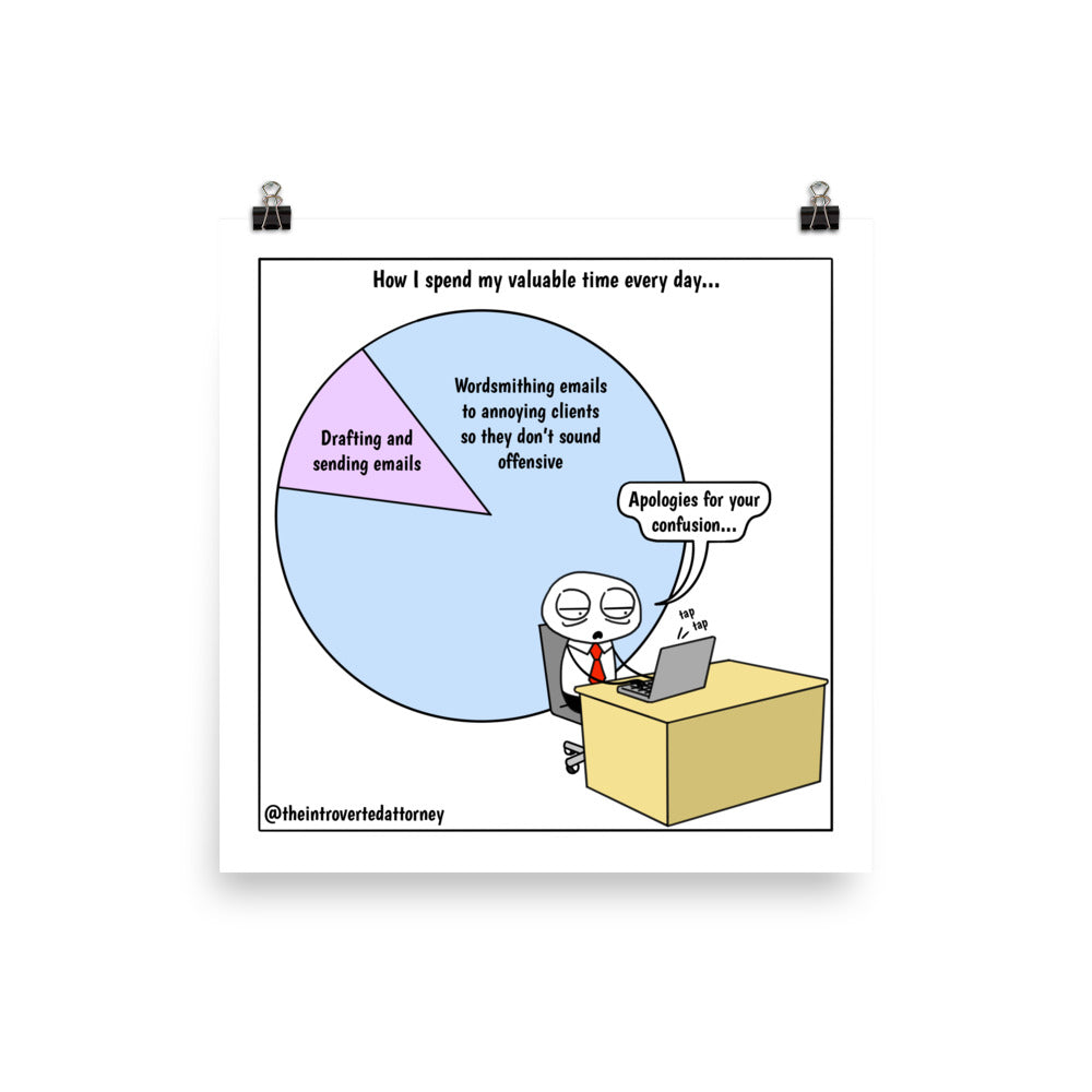 How I Spend My Valuable Time | Best Lawyer Law Firm Gifts | Law Comic Print | Funny Gifts for Attorneys