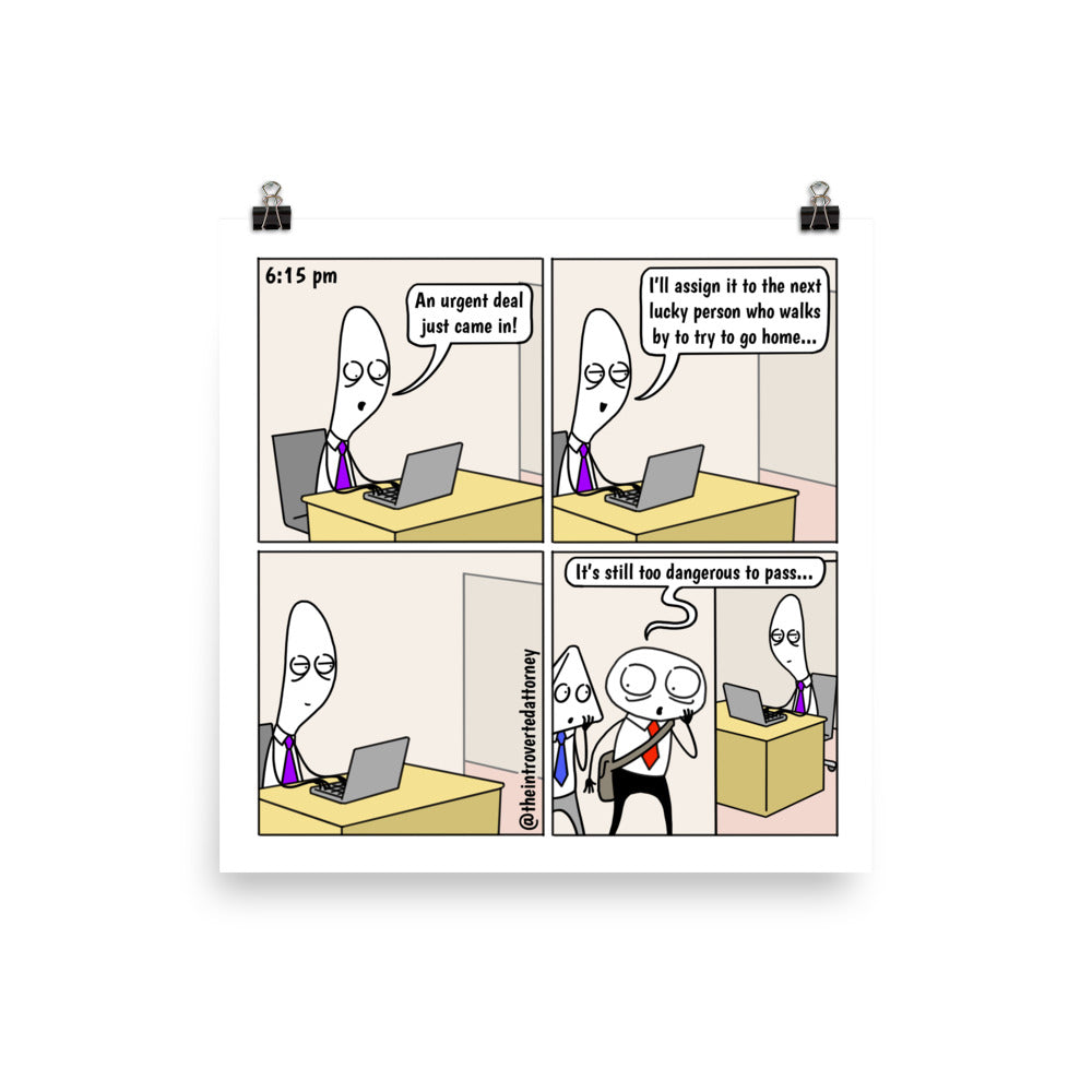 Lucky Passerby | Best Lawyer Law Firm Gifts | Law Comic Print | Funny Gifts for Attorneys