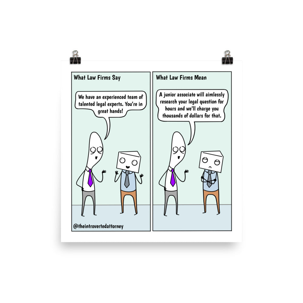 Setting Expectations | Best Lawyer Law Firm Gifts | Law Comic Print | Funny Gifts for Attorneys