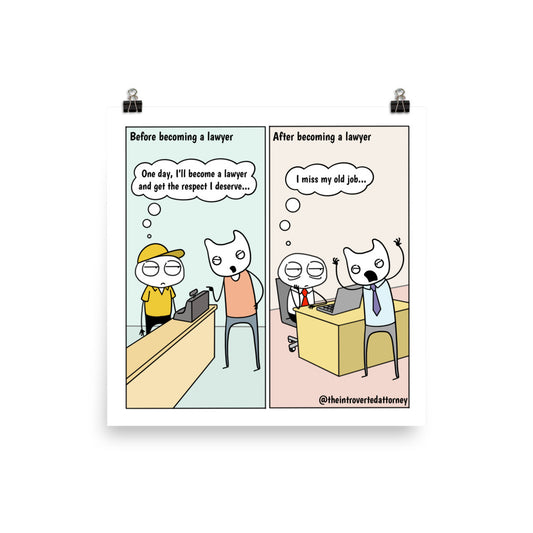 One Day | Best Lawyer Law Firm Gifts | Law Comic Print | Funny Gifts for Attorneys